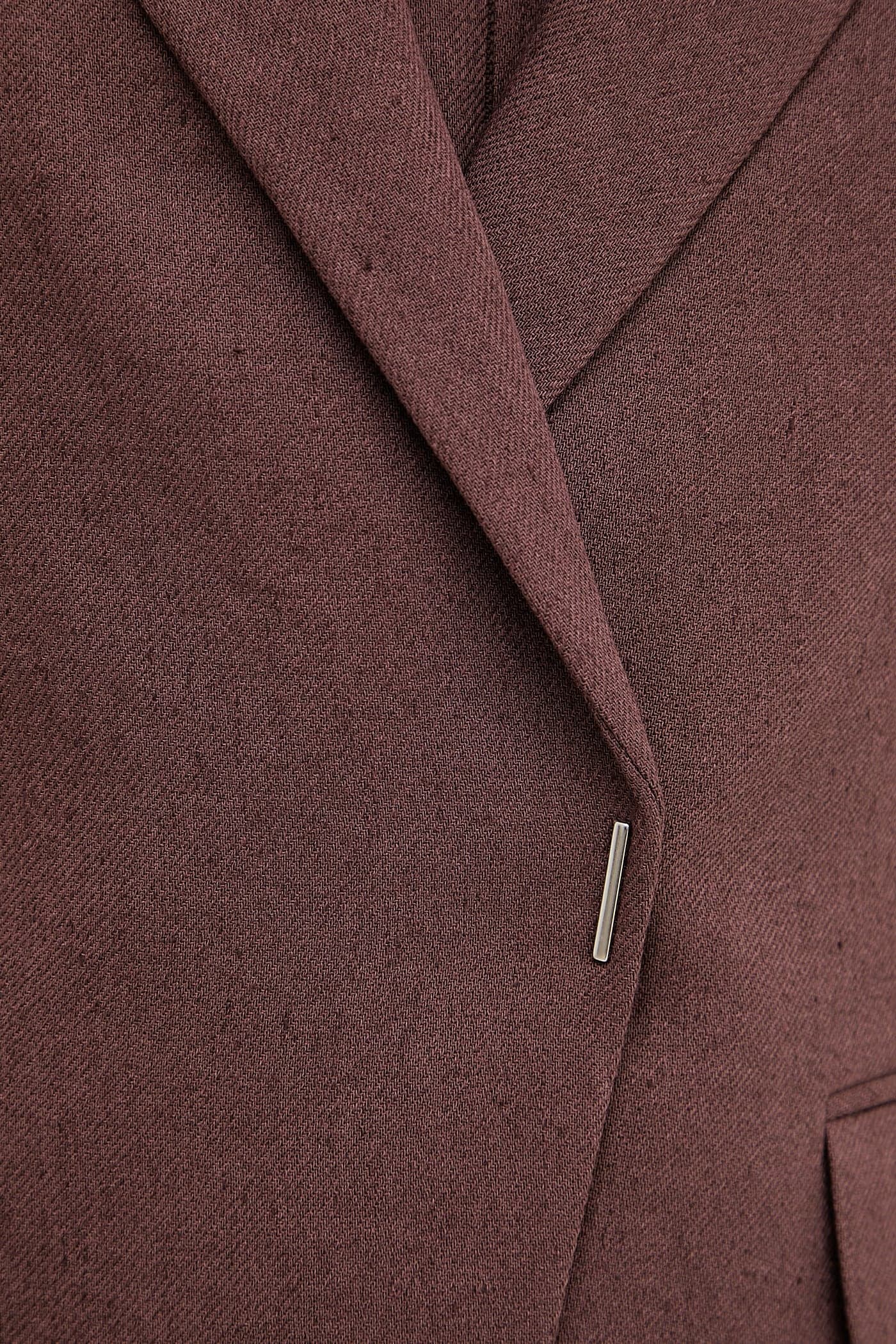 Женский двубортный пиджак с льном - фото 9