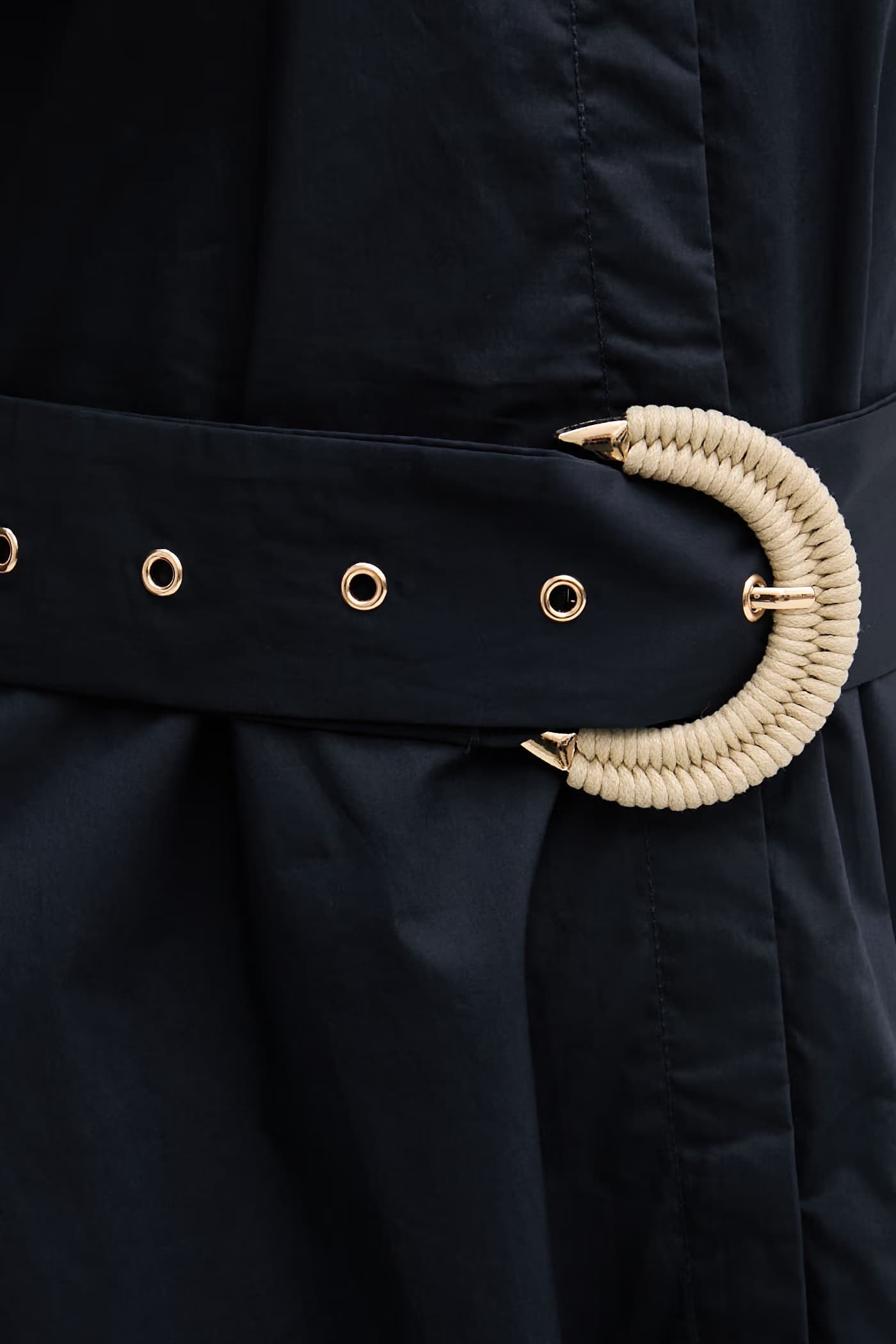 Хлопковое платье-рубашка военно-морской для женщин - фото 5