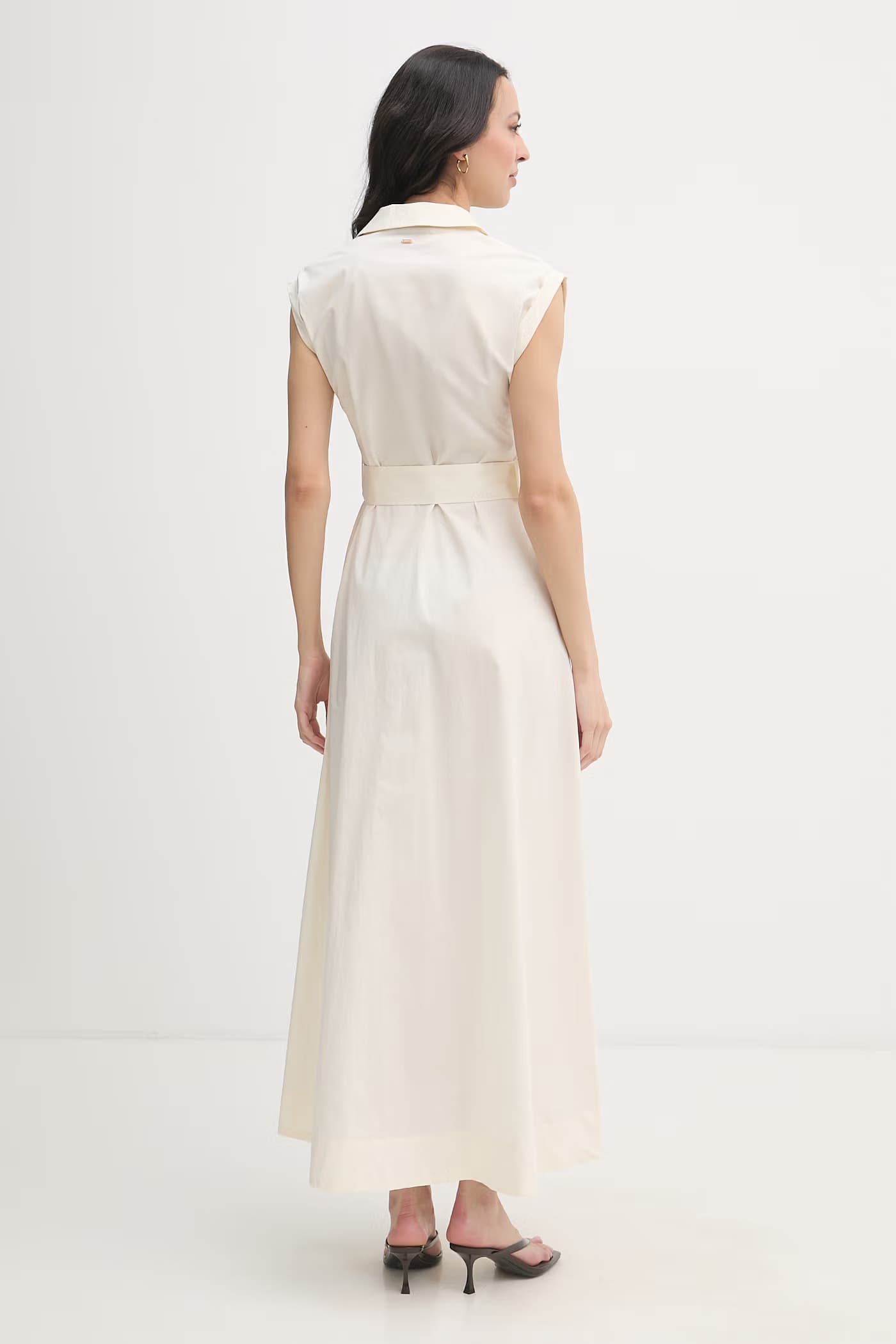 Хлопковое платье-рубашка бежевая для женщин - фото 3