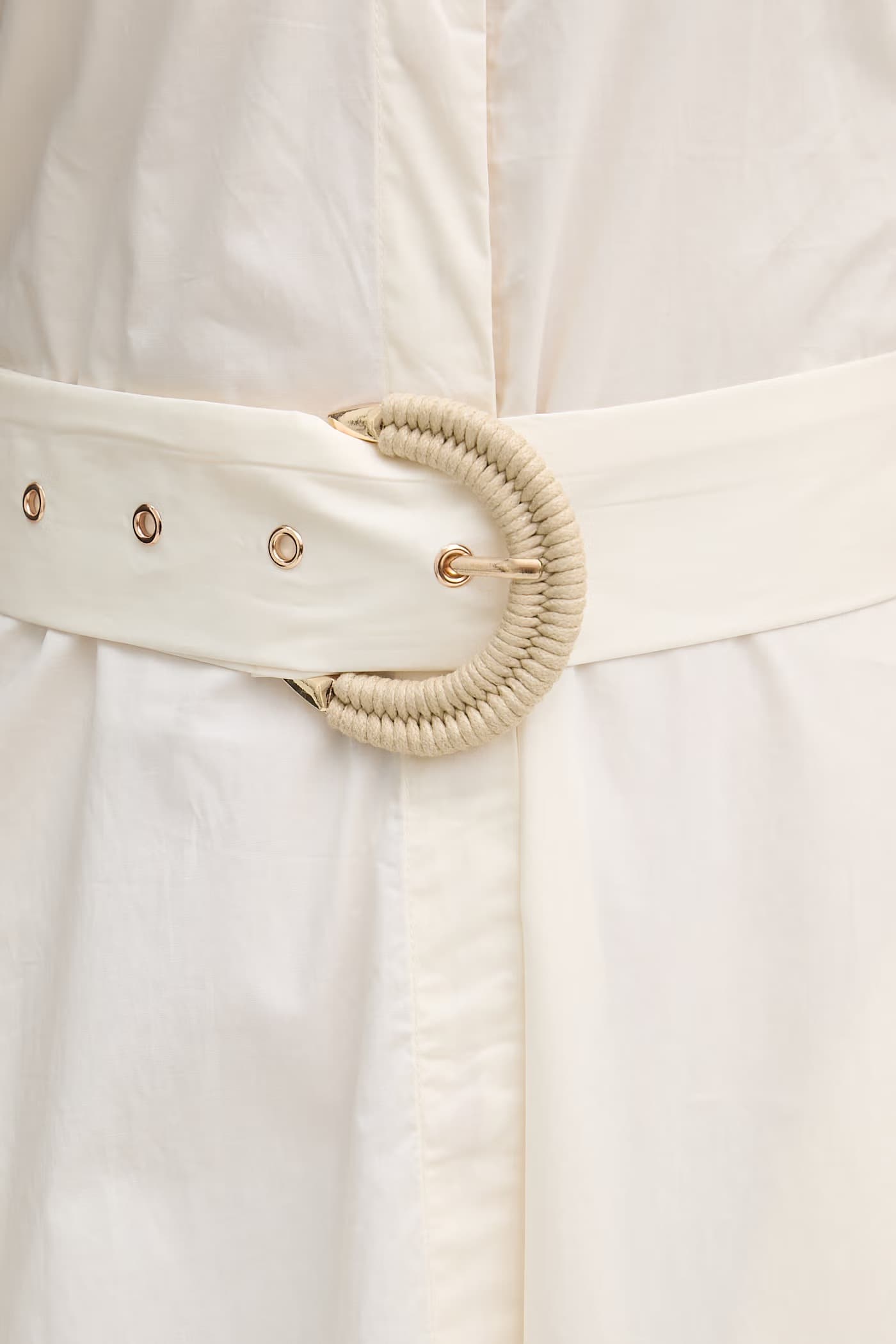 Хлопковое платье-рубашка бежевая для женщин - фото 5