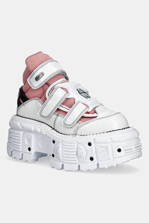 Кожаные кроссовки New Rock CHAROL ARRUGADO BLANCO, NOBUCK ROSA, TANK