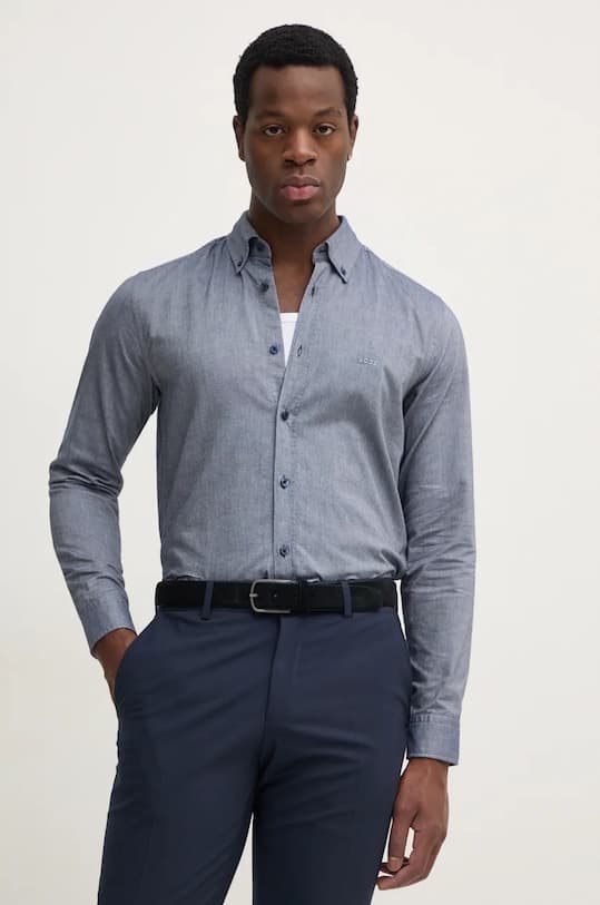 BOSS Оранжевая хлопковая рубашка Rickert_M - фото 2