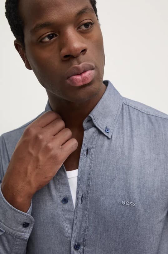 BOSS Оранжевая хлопковая рубашка Rickert_M - фото 5