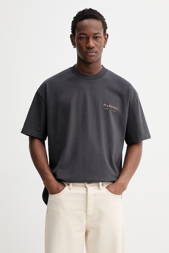 Хлопковая футболка AllSaints UNDERGROUND - фото 4