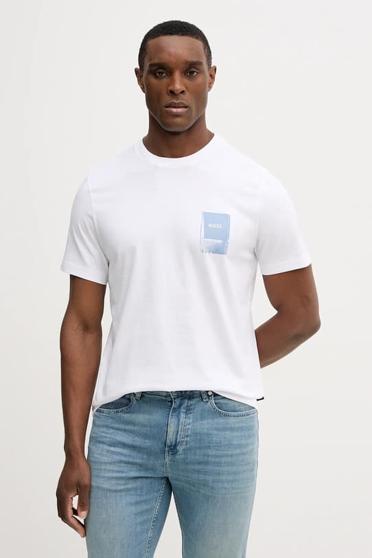 BOSS Оранжевая хлопковая футболка Te_Plain - фото 2