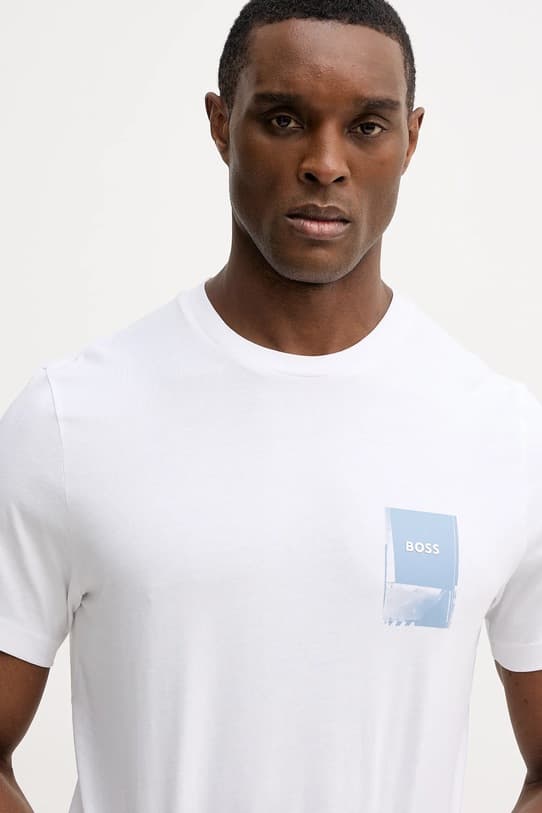 BOSS Оранжевая хлопковая футболка Te_Plain - фото 5