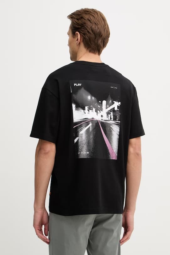 BOSS Оранжевая хлопковая футболка Te_Citylights - фото 4