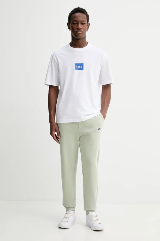 Синяя хлопковая футболка Hugo Nayonix - фото 3