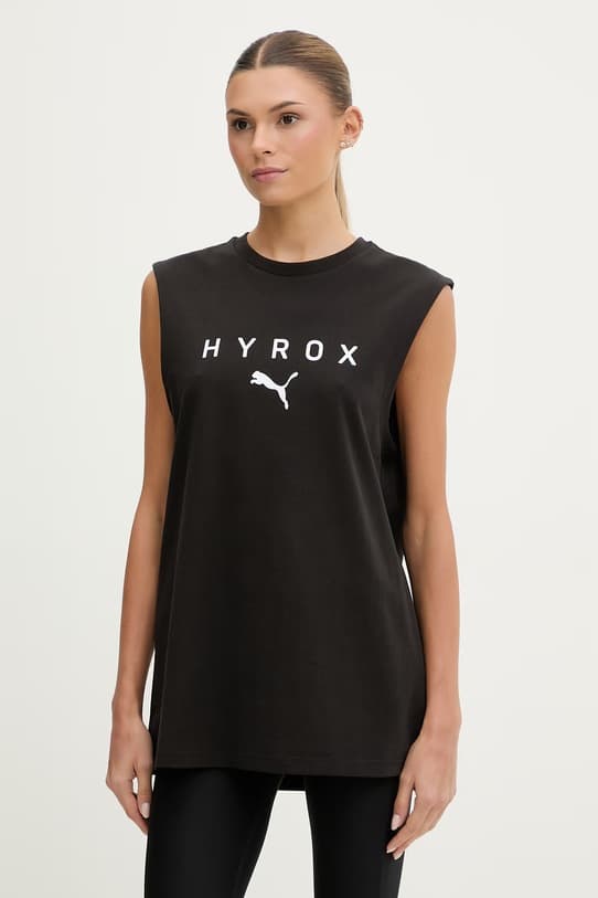 Хлопковая тренировочная футболка Puma Обрезанная майка HYROX - фото 2