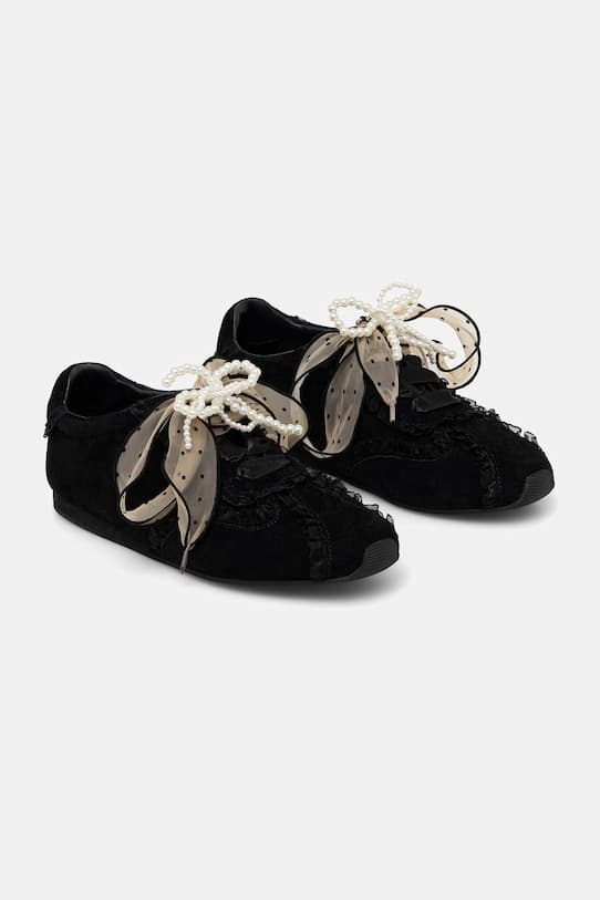 Замшевые кроссовки Answear.LAB SOFT LACE BLACK - фото 2