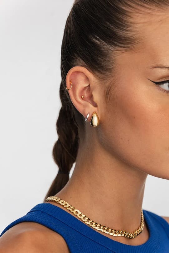 ANIA KRUK VINTAGE позолоченные серебряные серьги - фото 4