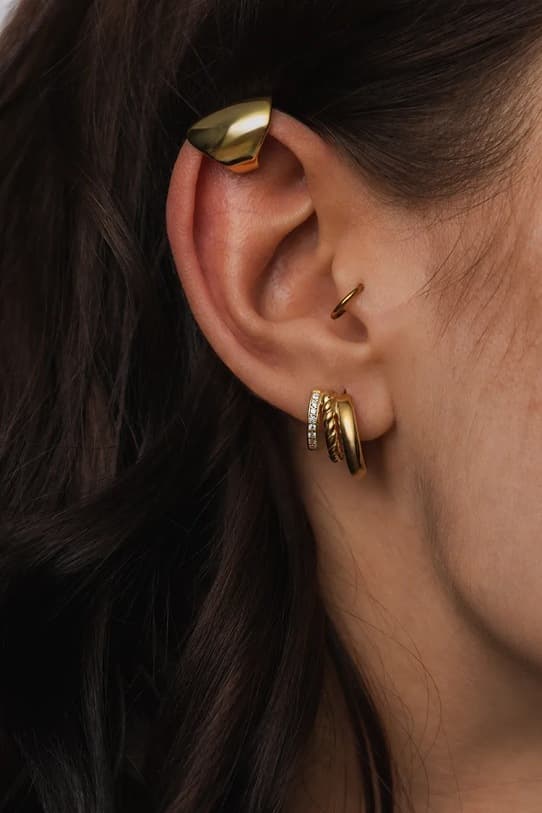 Позолоченные серебряные серьги ANIA KRUK ТЕНДЕНЦИИ - фото 3