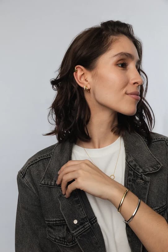 Позолоченные серебряные серьги ANIA KRUK ТЕНДЕНЦИИ - фото 4