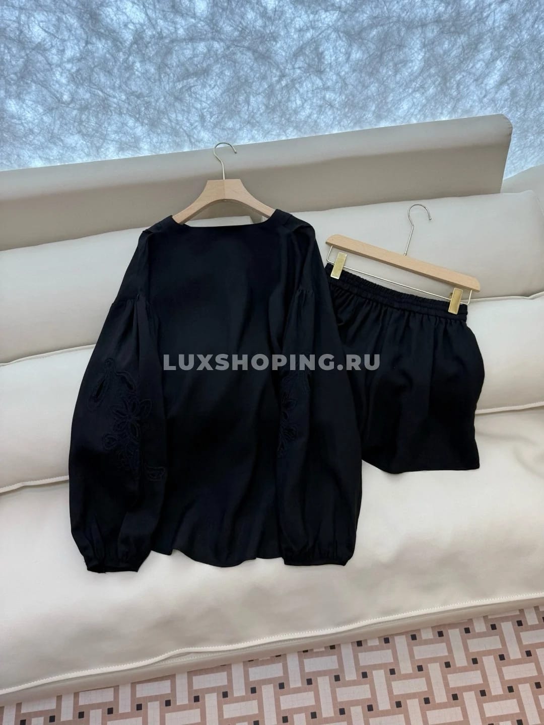 Zimmermann льняной костюм с шортами на завязках черный - фото 4