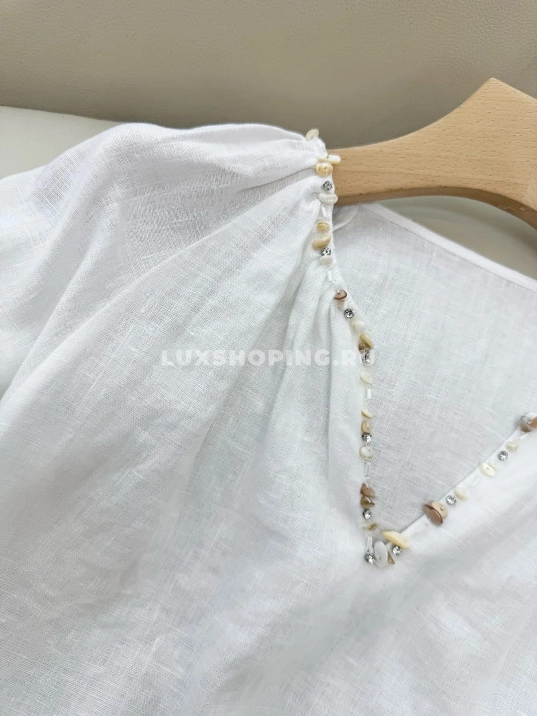Zimmermann льняной костюм с шортами на завязках белый - фото 6
