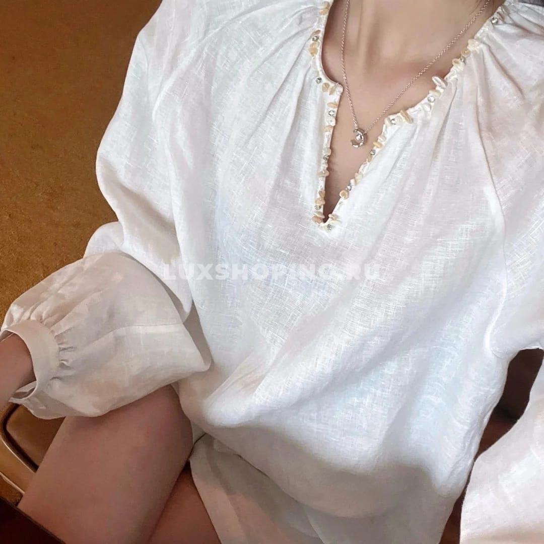 Zimmermann льняной костюм с шортами на завязках белый - фото 10