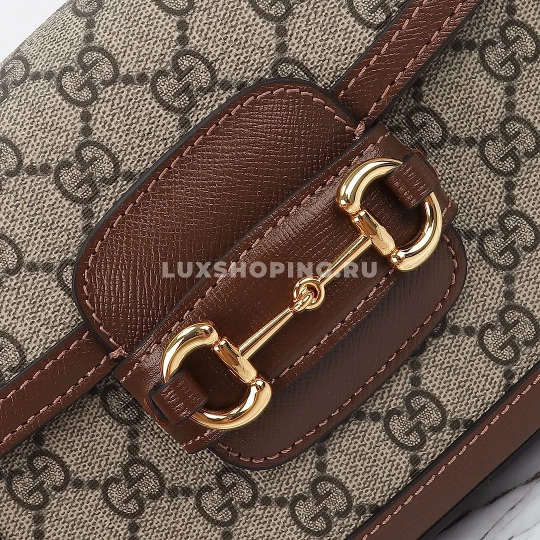 Gucci Horsebit Маленькая Сумка через плечо канва - фото 4