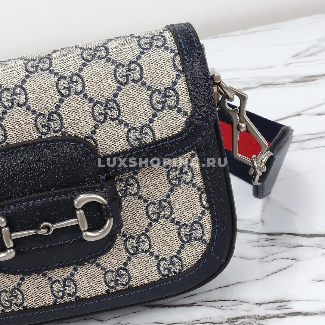 Gucci Horsebit Маленькая Сумка через плечо канва/black - фото 5