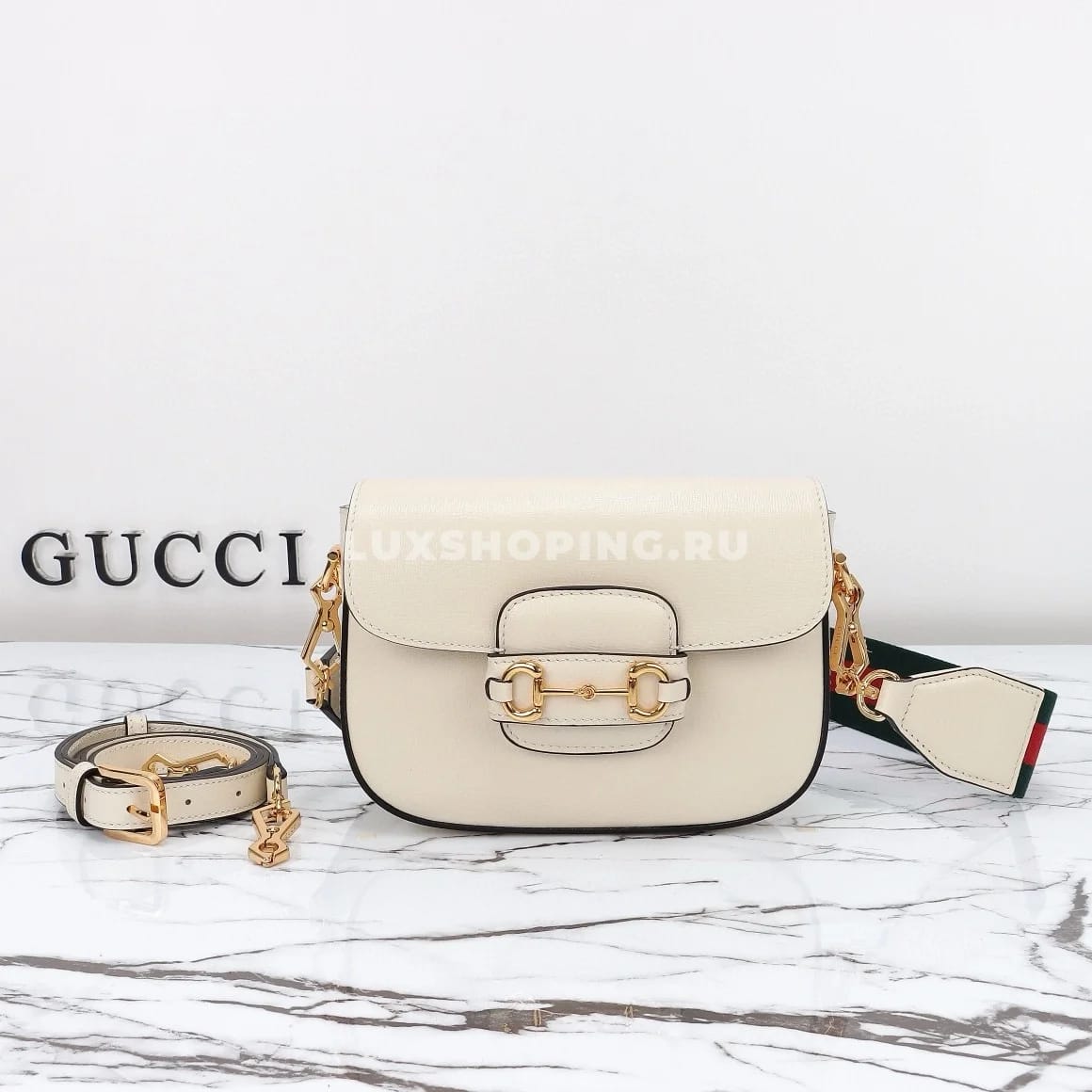 Gucci Horsebit Маленькая Сумка через плечо белый