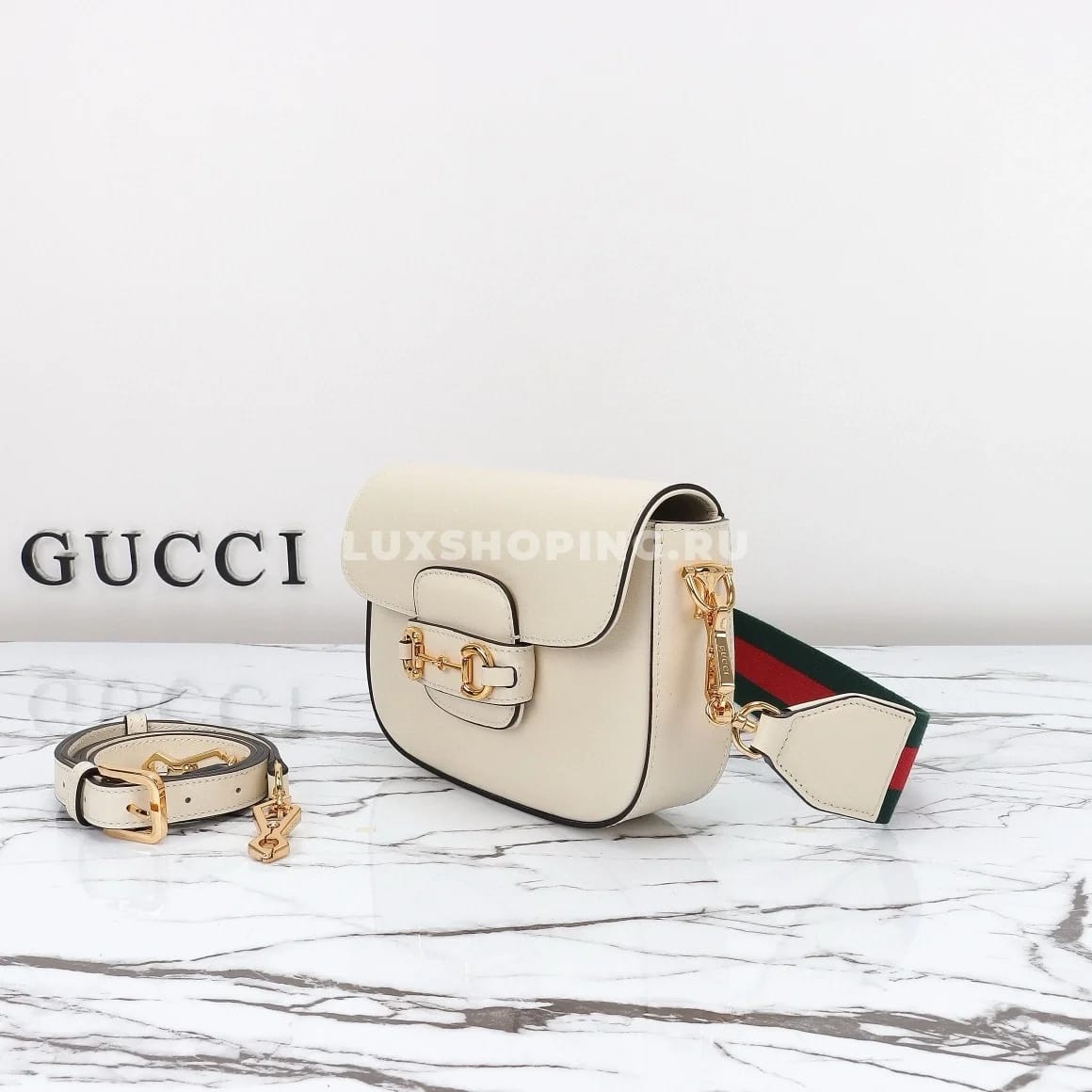 Gucci Horsebit Маленькая Сумка через плечо белый - фото 2