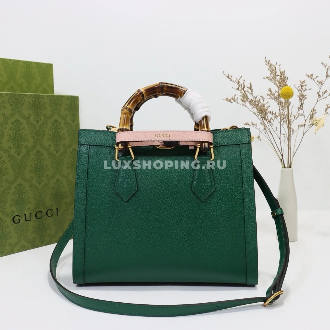 Gucci Сумка-тоут Diana 702721 темно-зеленый - фото 3