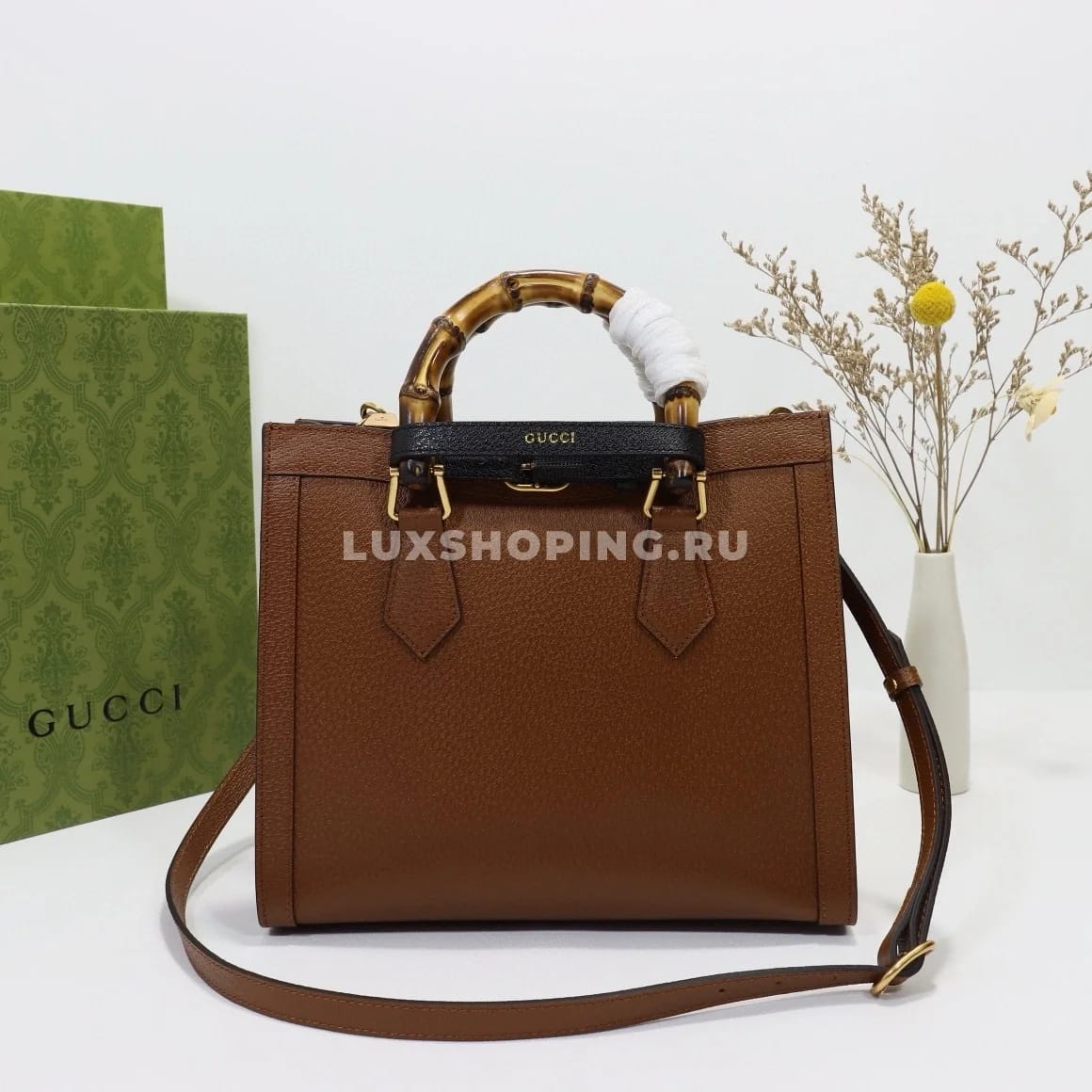 Gucci Сумка-тоут Diana 702721 коричневый - фото 4