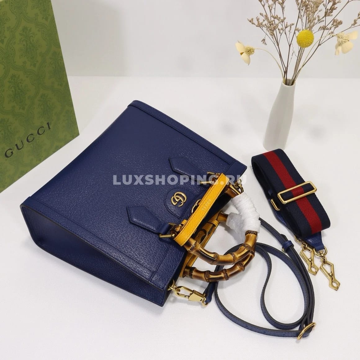 Gucci Сумка-тоут Diana 702721 Синий - фото 8