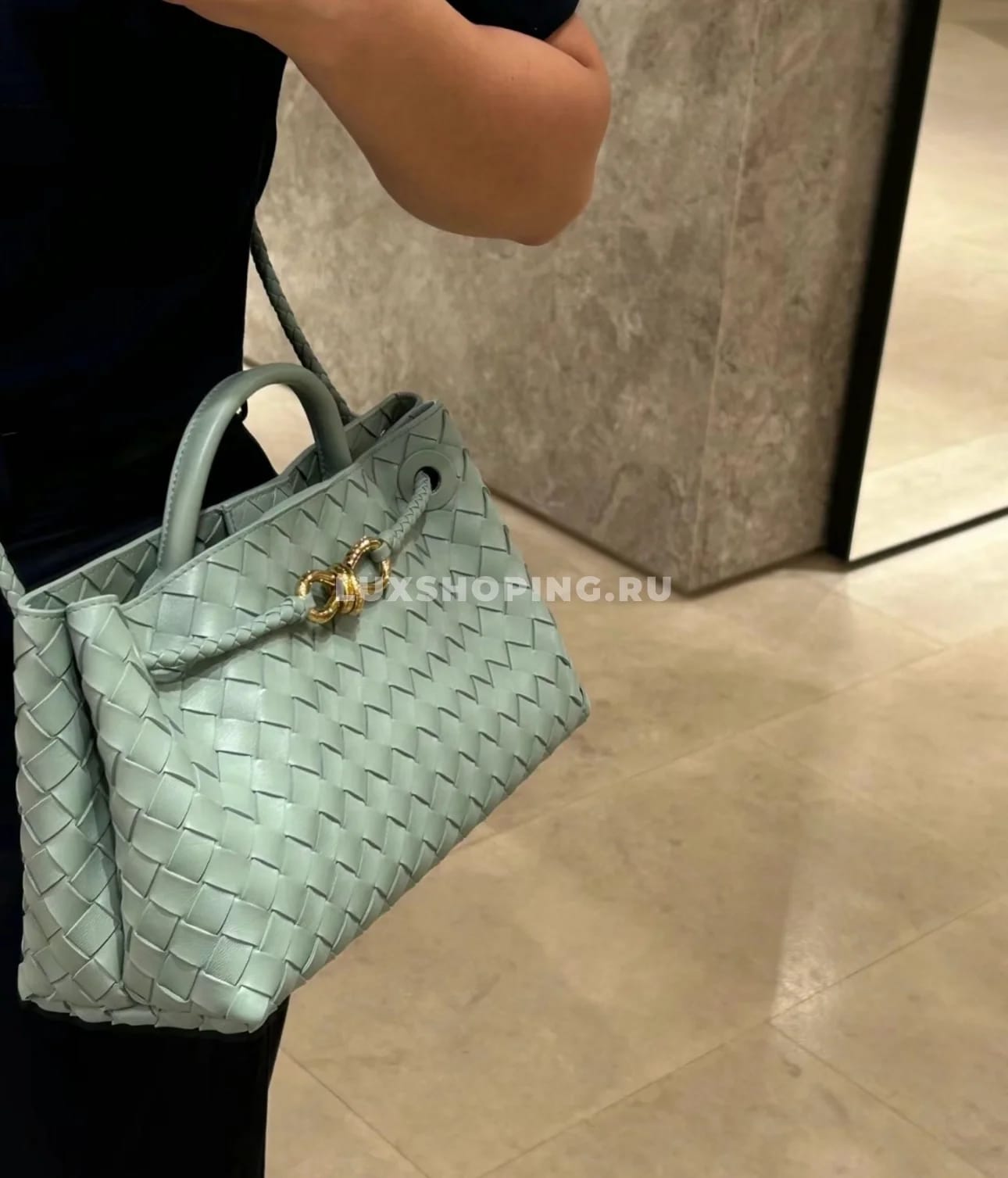 Сумка BOTTEGA VENETA ANDIAMO East-West светло бирюзовый - фото 9