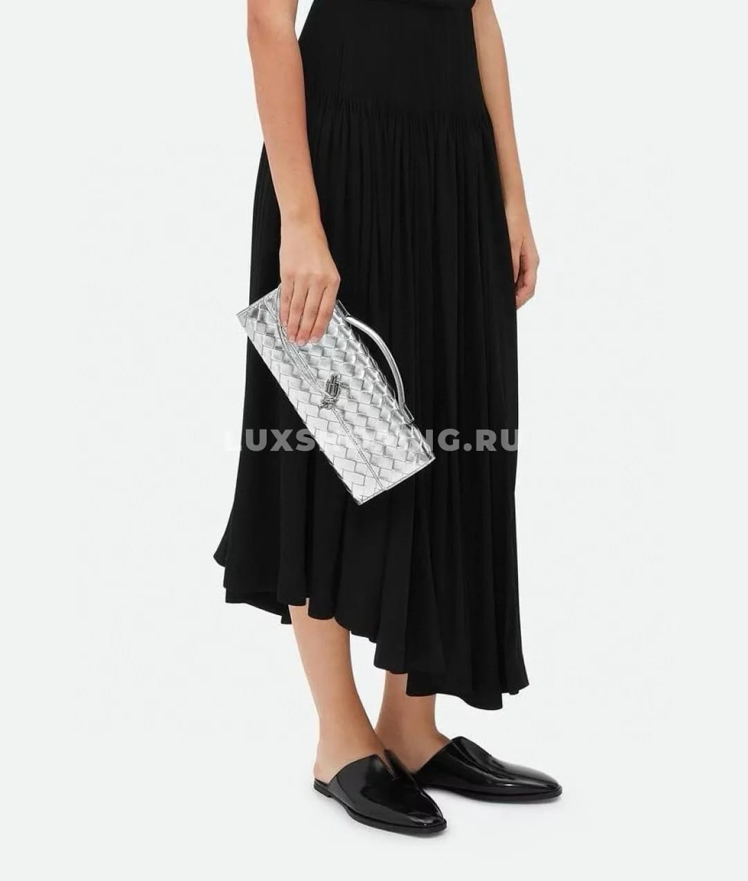 Сумка BOTTEGA VENETA ANDIAMO Clutch серебро - фото 3