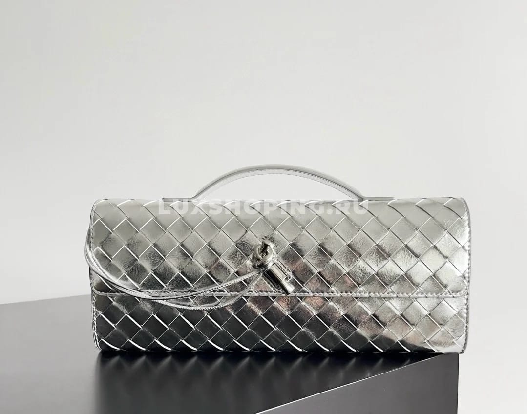Сумка BOTTEGA VENETA ANDIAMO Clutch серебро - фото 4