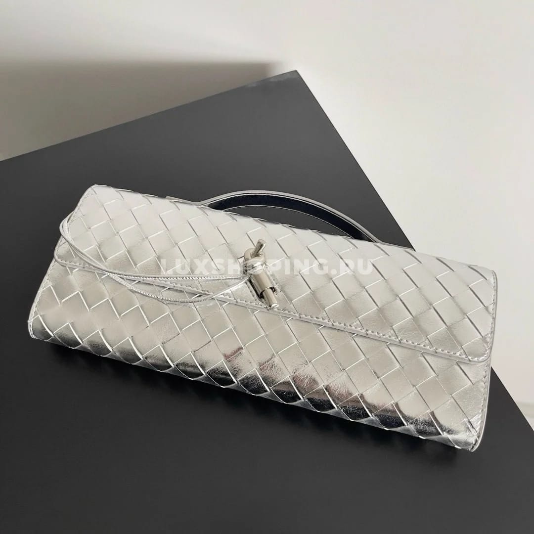 Сумка BOTTEGA VENETA ANDIAMO Clutch серебро - фото 9