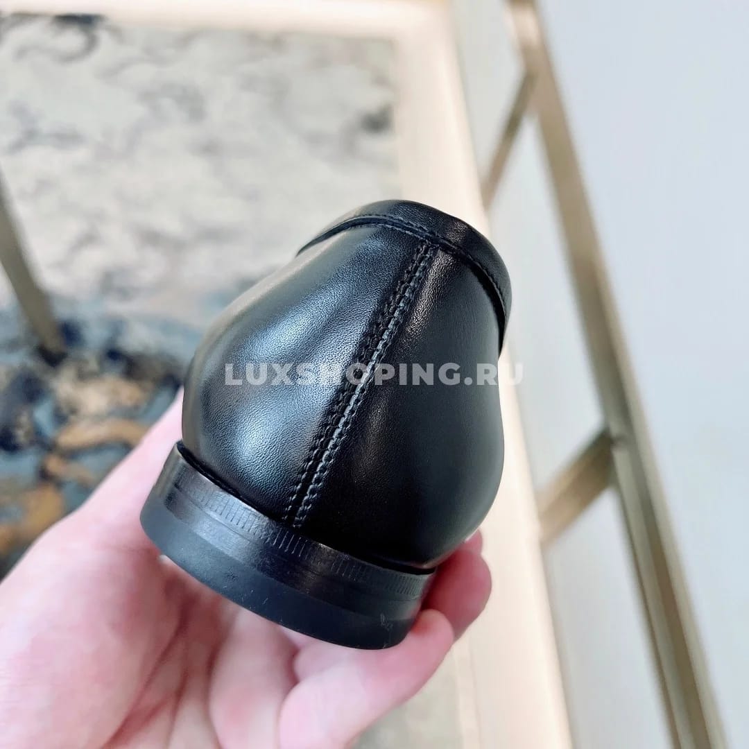 Мужские туфли Ferragamo черные, гладкая кожа - фото 3