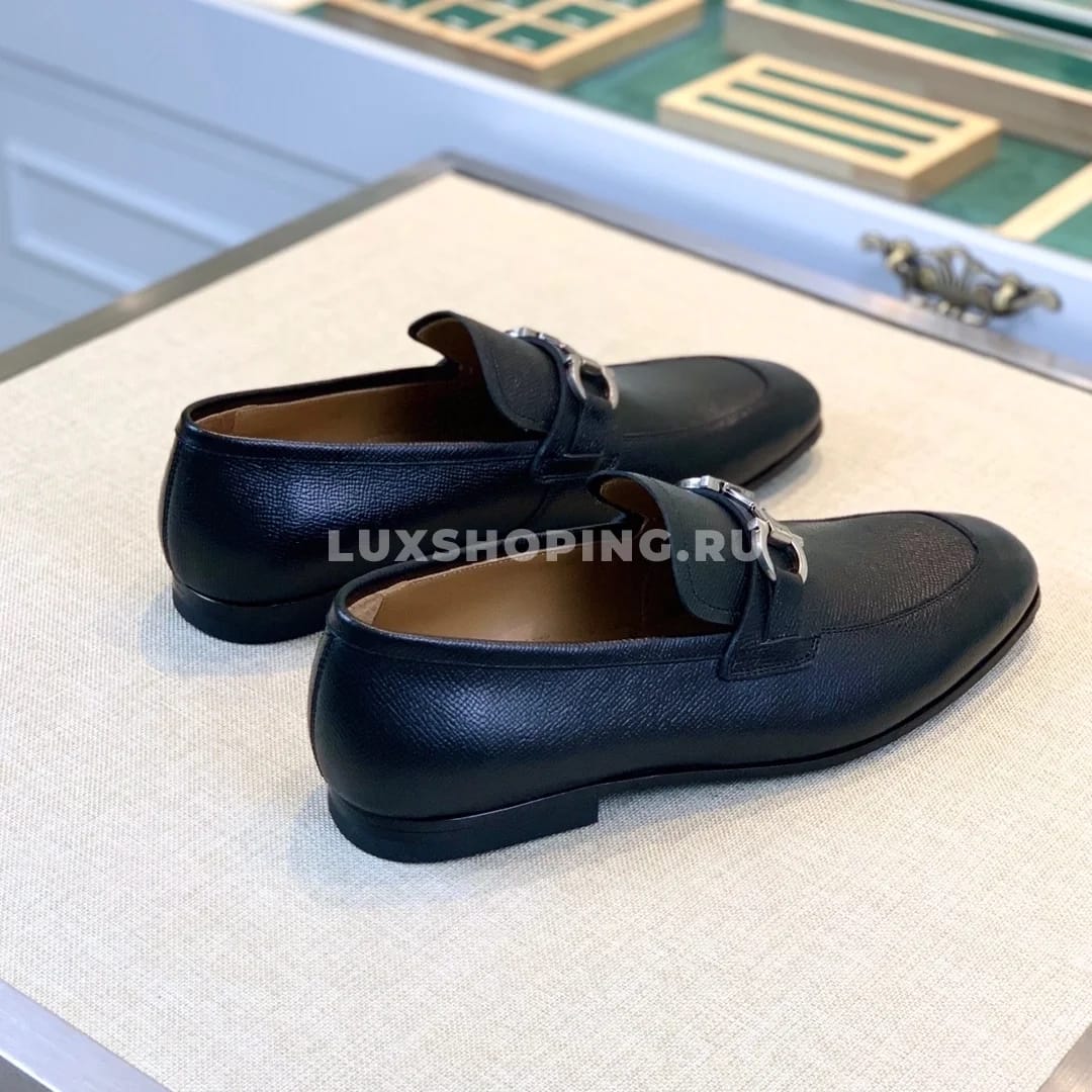 Мужские туфли Ferragamo черные, гладкая кожа - фото 3