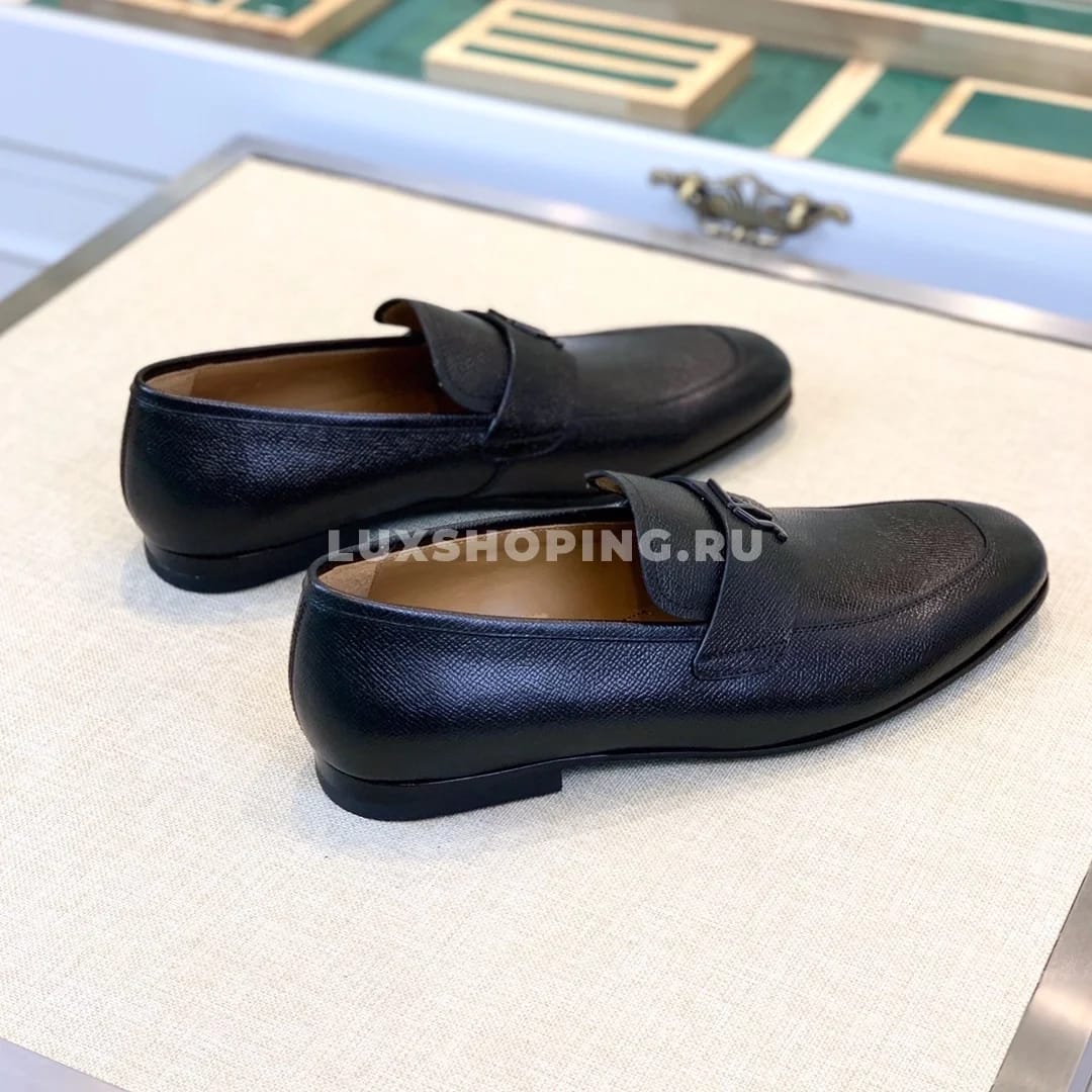 Мужские туфли Ferragamo черные, зернистая кожа - фото 3