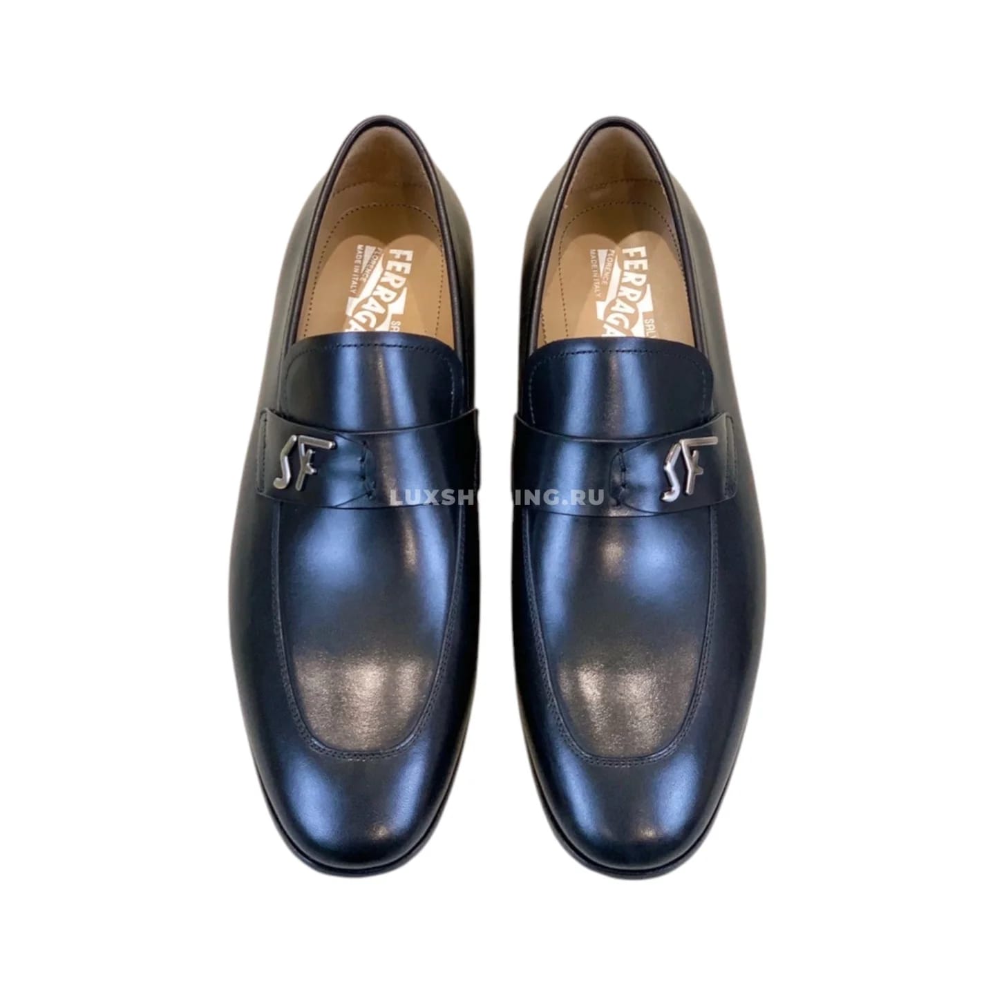 Мужские туфли Ferragamo черные, гладкие