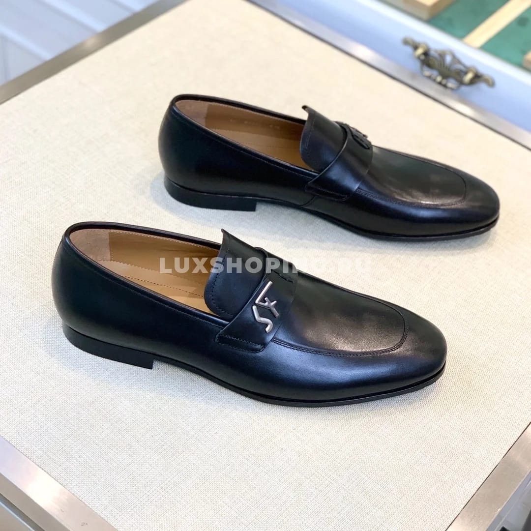 Мужские туфли Ferragamo черные, гладкие - фото 4