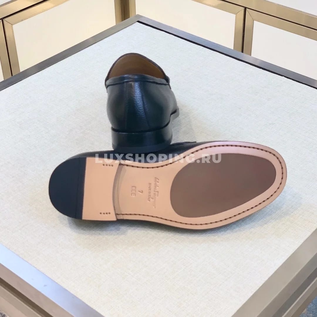 Мужские мокасины Ferragamo черные, зернистые - фото 6