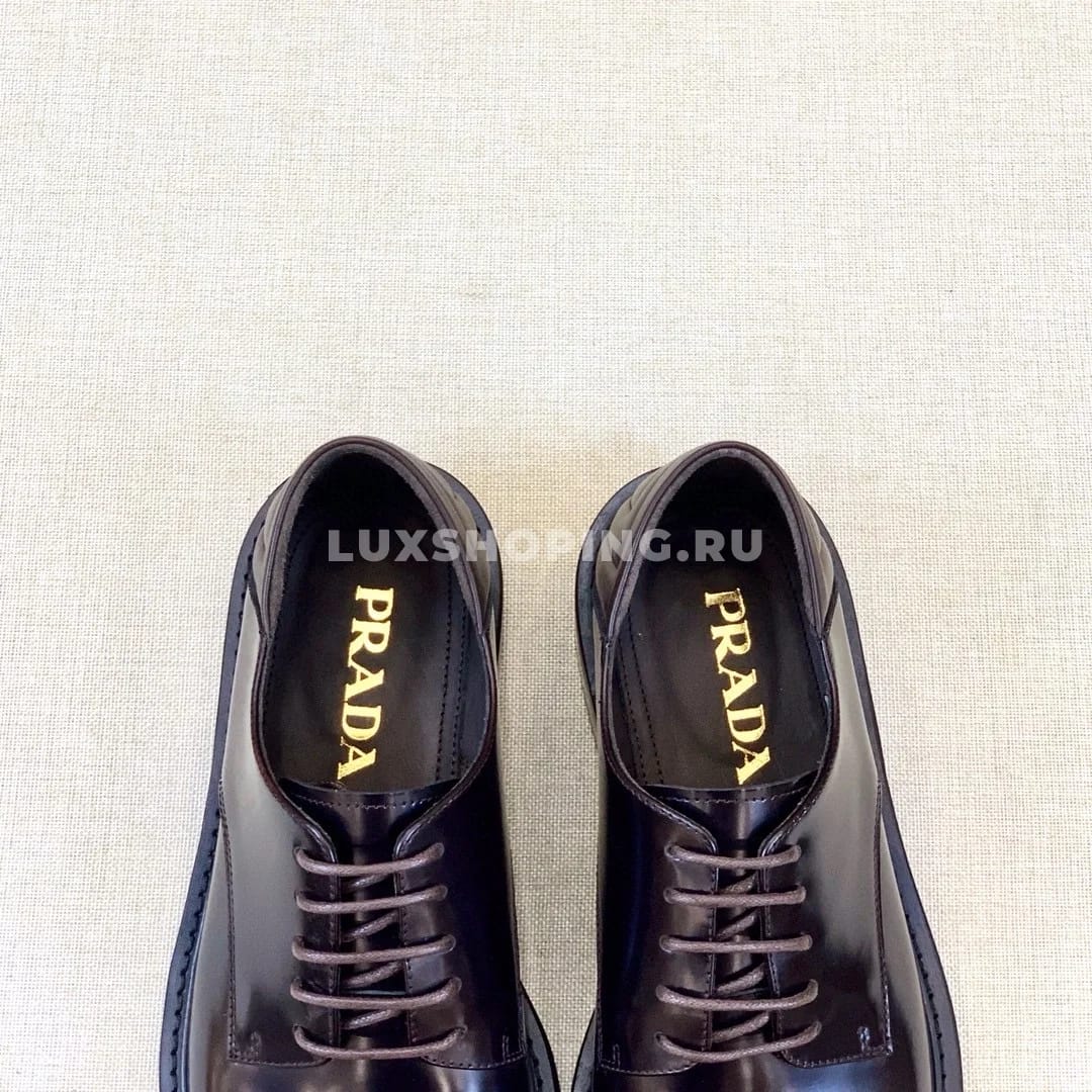 Туфли Prada коричневые оксфорды - фото 2