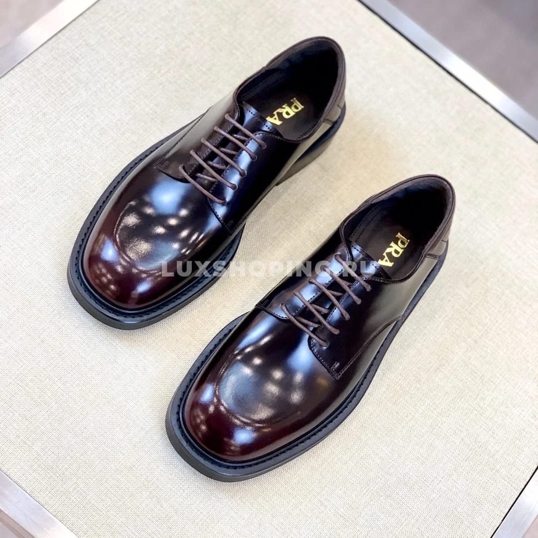 Туфли Prada коричневые оксфорды - фото 4