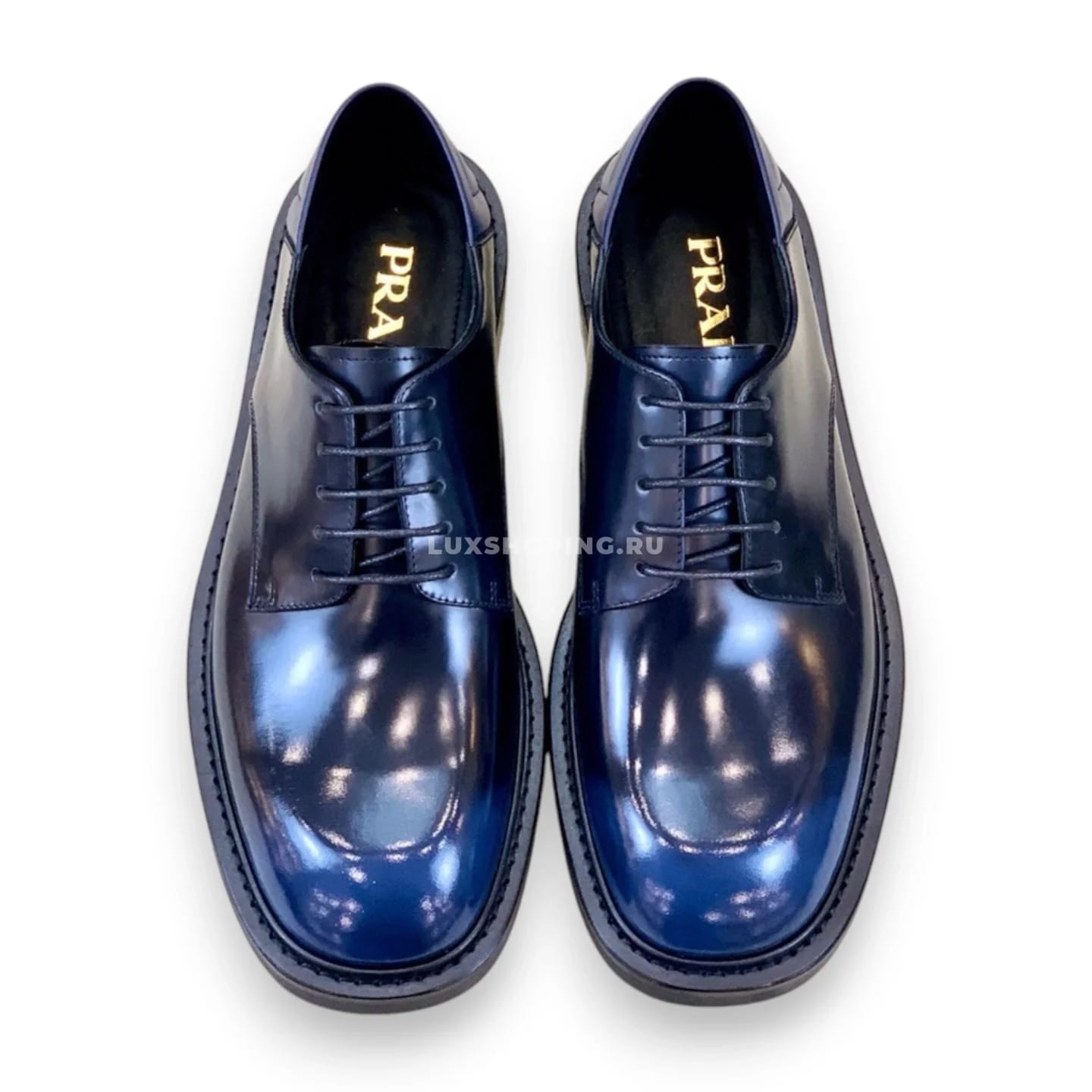 Туфли Prada синие оксфорды
