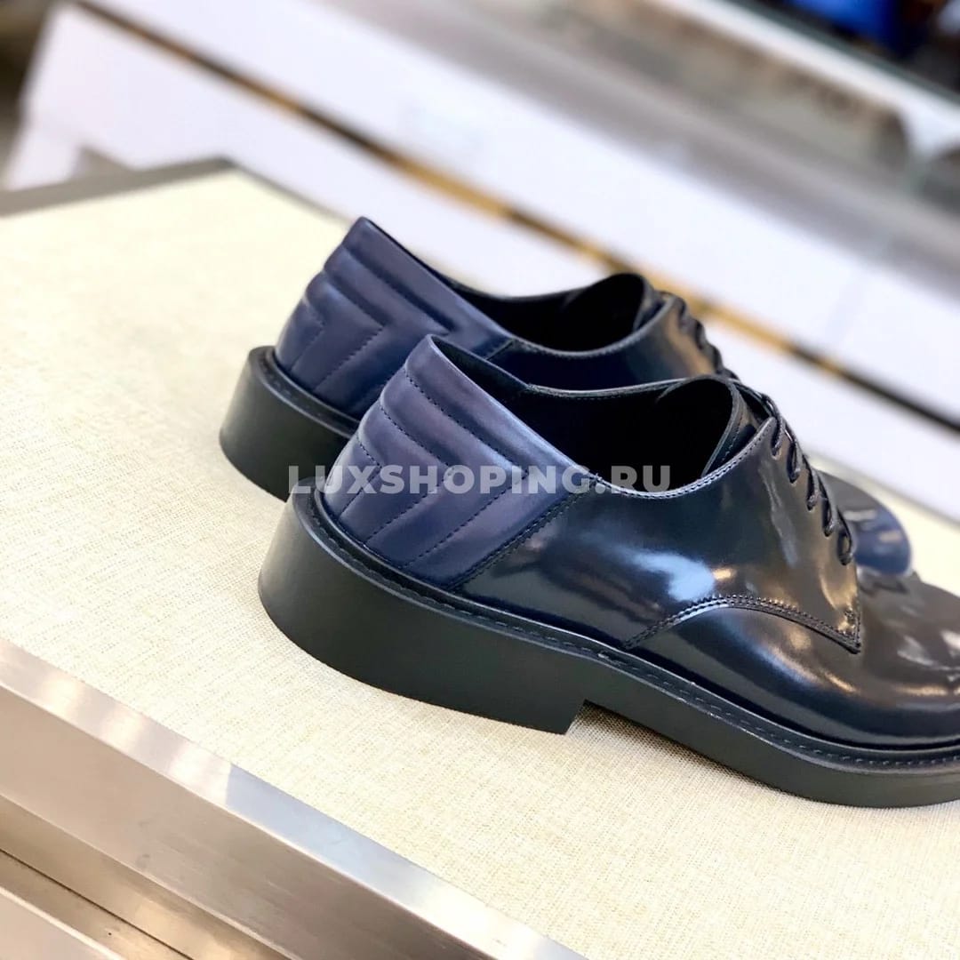 Туфли Prada синие оксфорды - фото 2