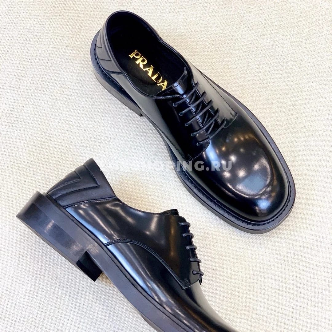 Туфли Prada черные оксфорды - фото 3
