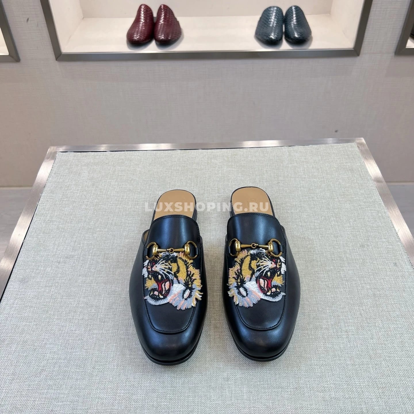 Сабо Gucci черные с тигром - фото 4