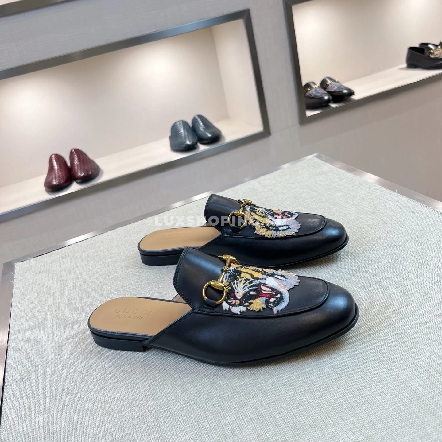 Сабо Gucci черные с тигром - фото 5