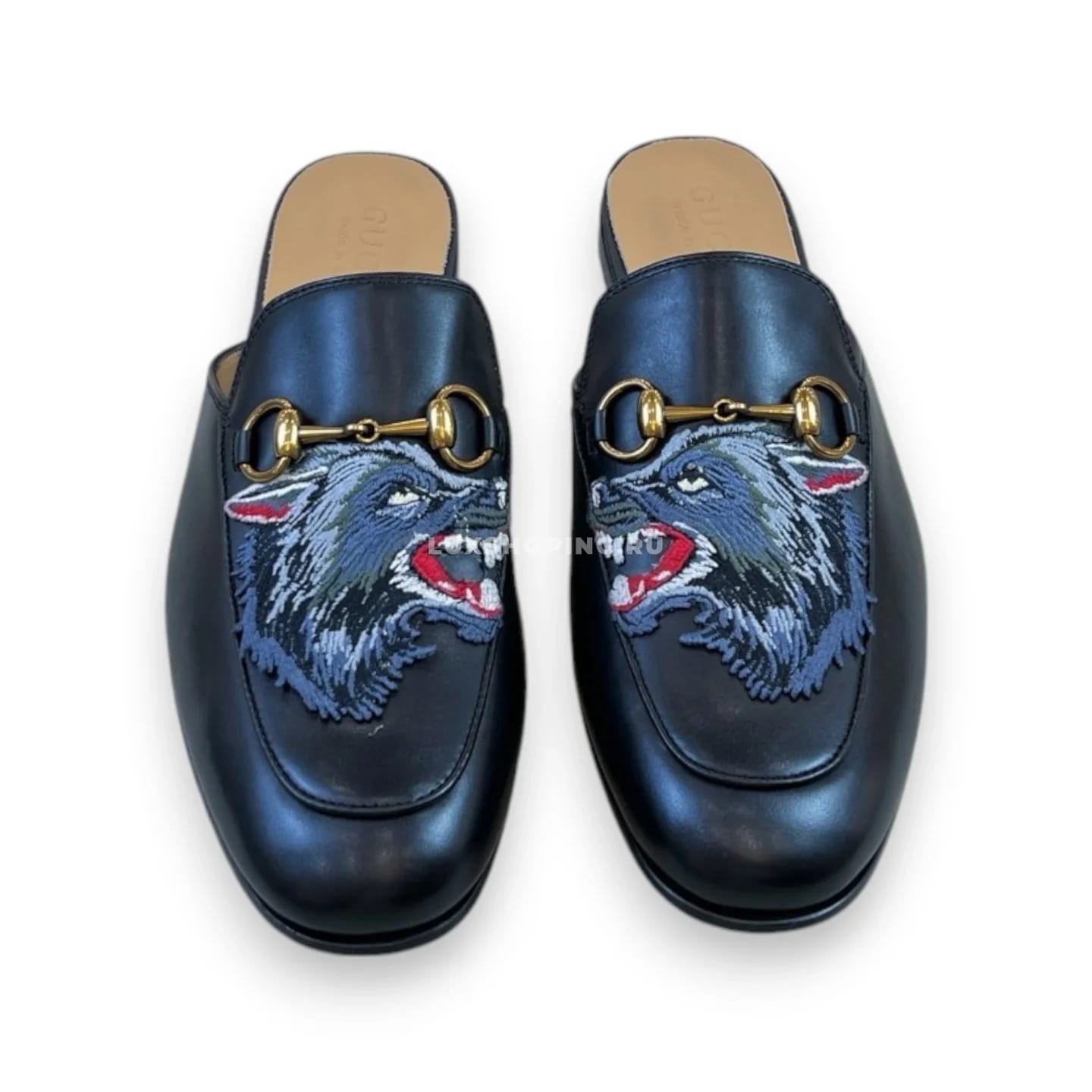 Сабо Gucci черные с волком