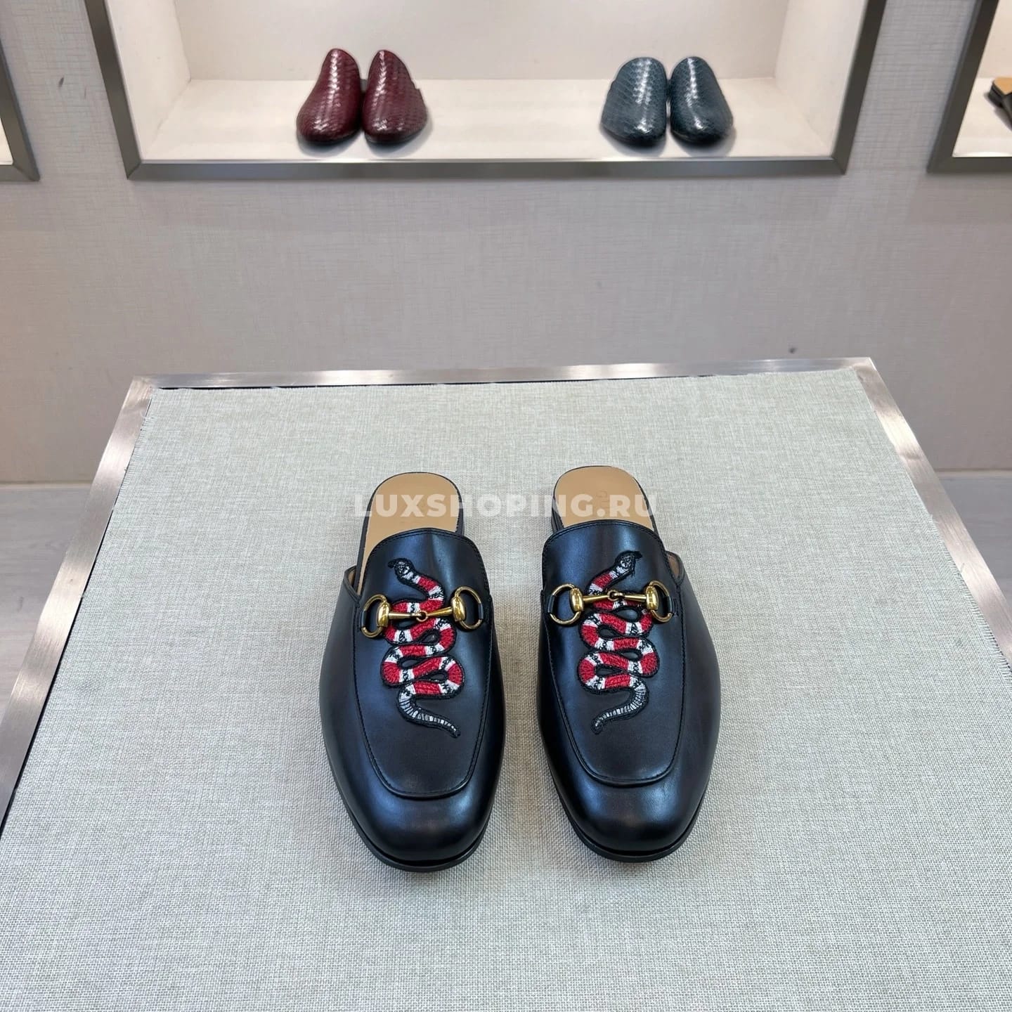 Сабо Gucci черные со змеей - фото 2