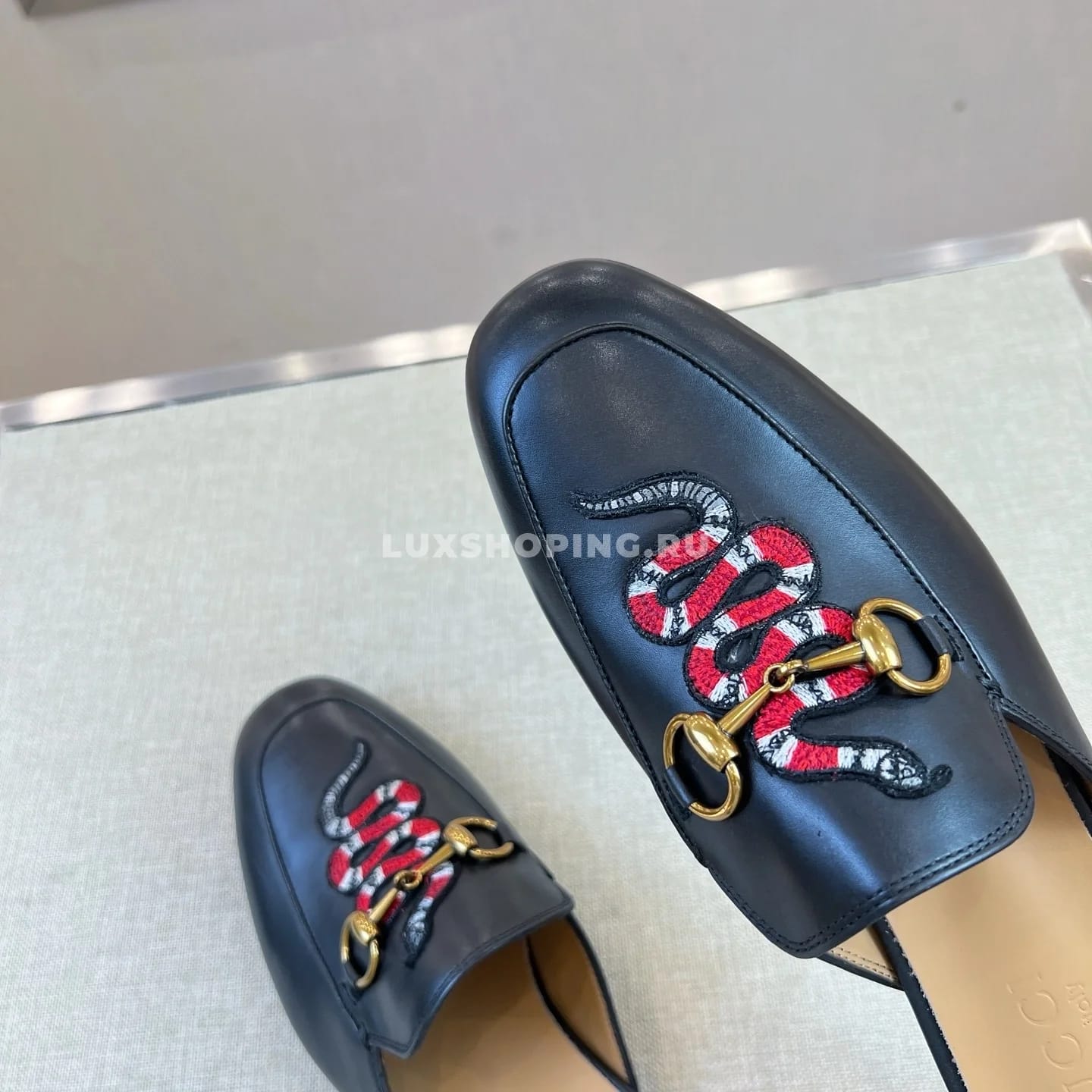 Сабо Gucci черные со змеей - фото 4