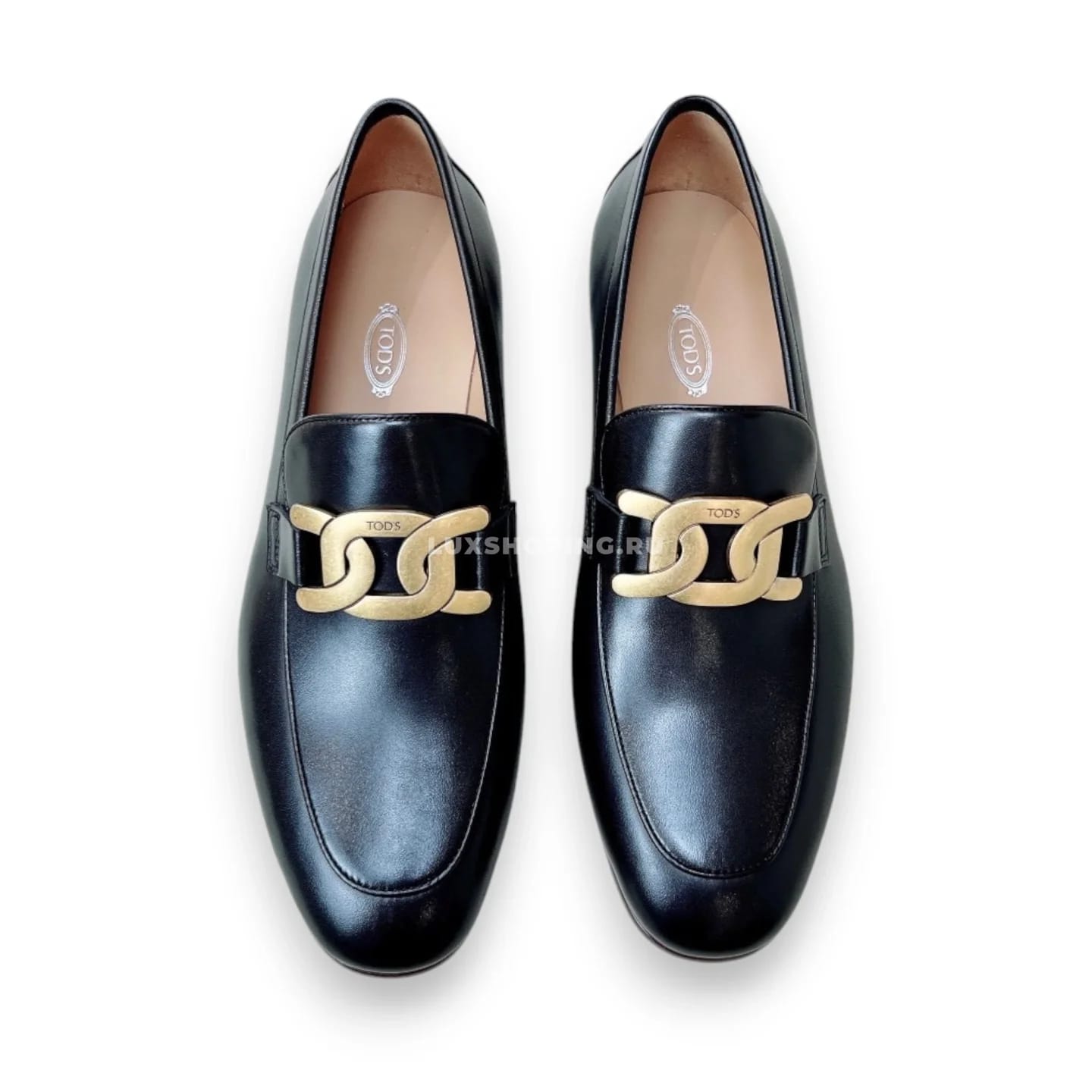 Лоферы Tods черные с пряжкой