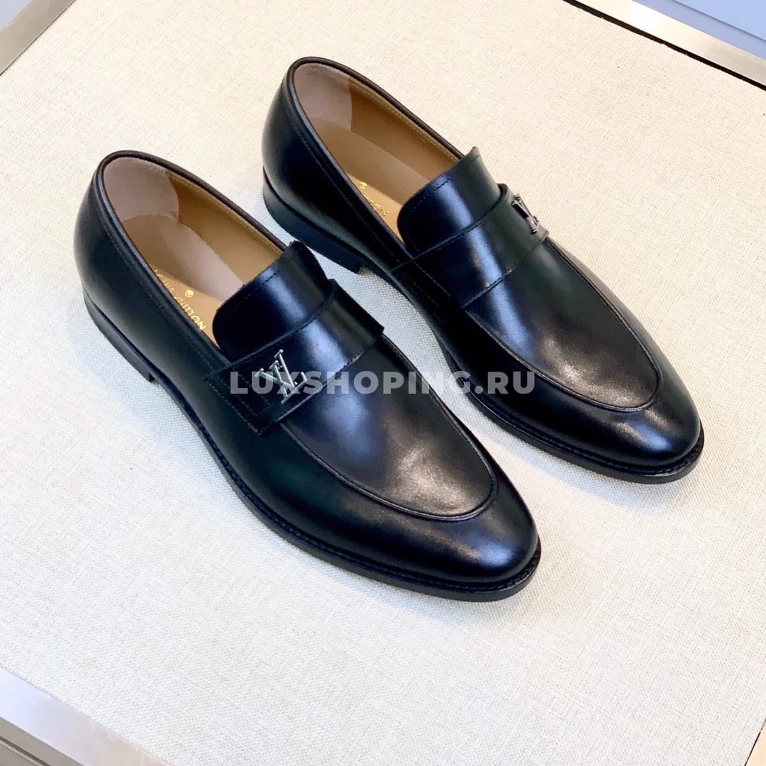 Лоферы Louis Vuitton с пряжкой и лого черные - фото 3