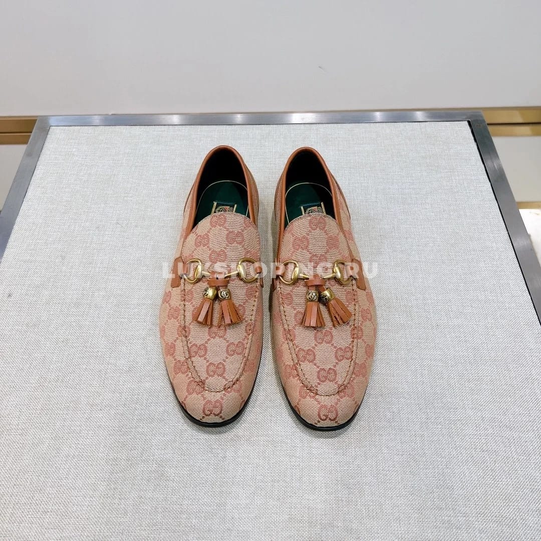 Мокасины Gucci с кисточками коричневые - фото 3